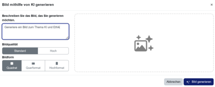 KI-generiertes Bild Screenshot