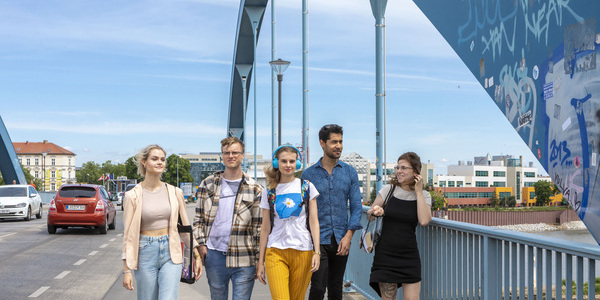 Viadrina-Studierende Grenzbrücke