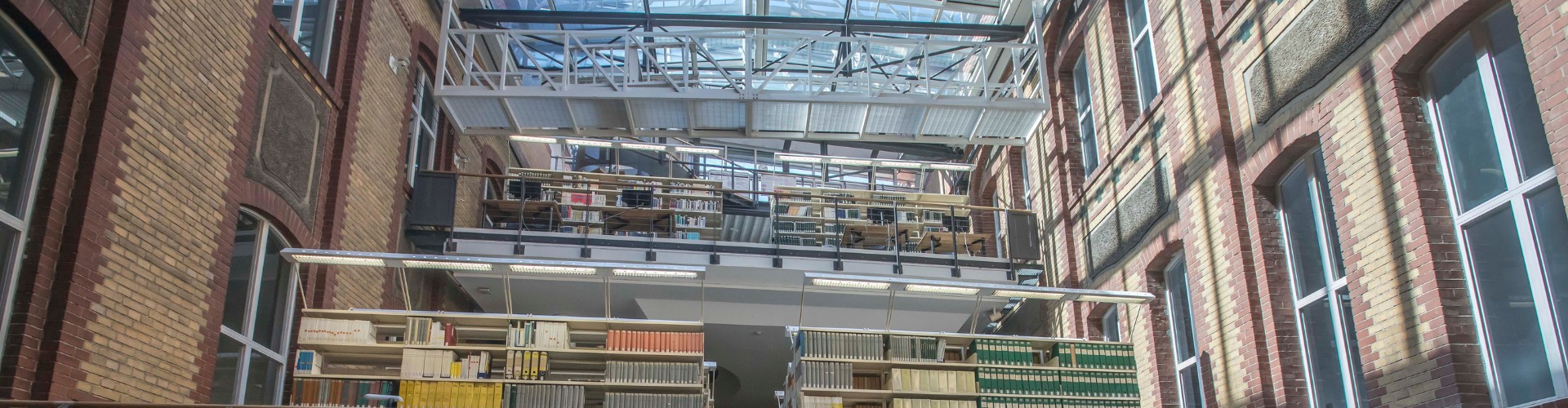 Interior with glass roof of the Viadrina Library